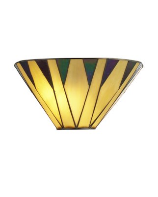 Klassik LED Wandleuchte Tiffany Glas Antik Brass, 1x40W E14