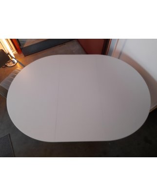 Ausziehbarer Tisch Laminat weiss & schwarz  Diametr 100cm